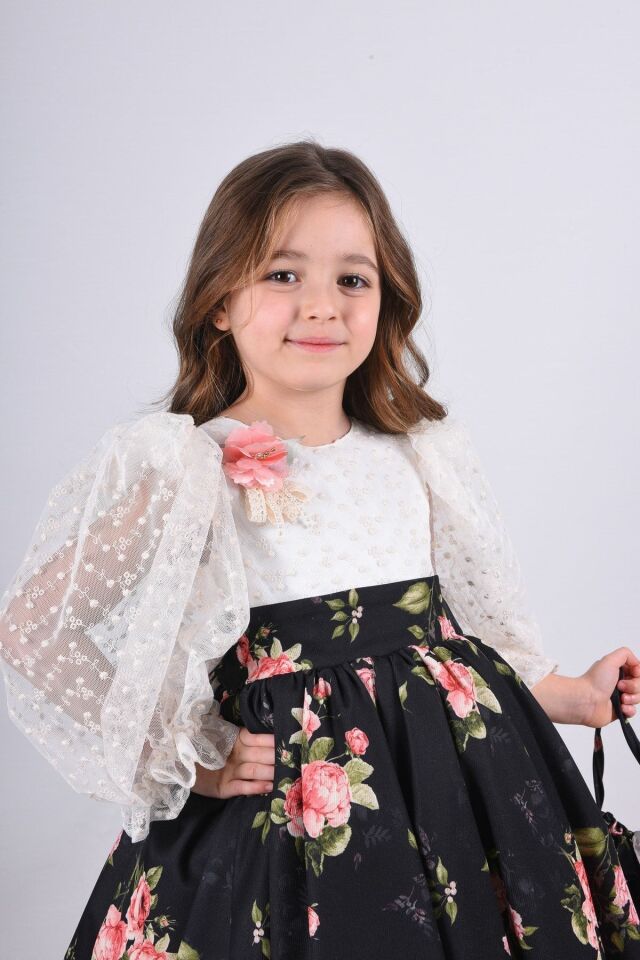 Çanta Aksesuarlı Kız Çocuk Kısa Elbise_M2371